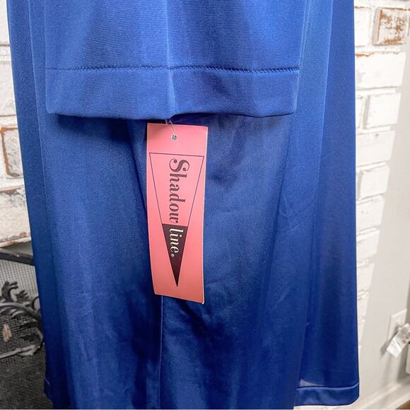 Vintage 70s Blue Floral Lace Detail Short Sleeve Button Down Lightweight Set S - Picture 8 of 8